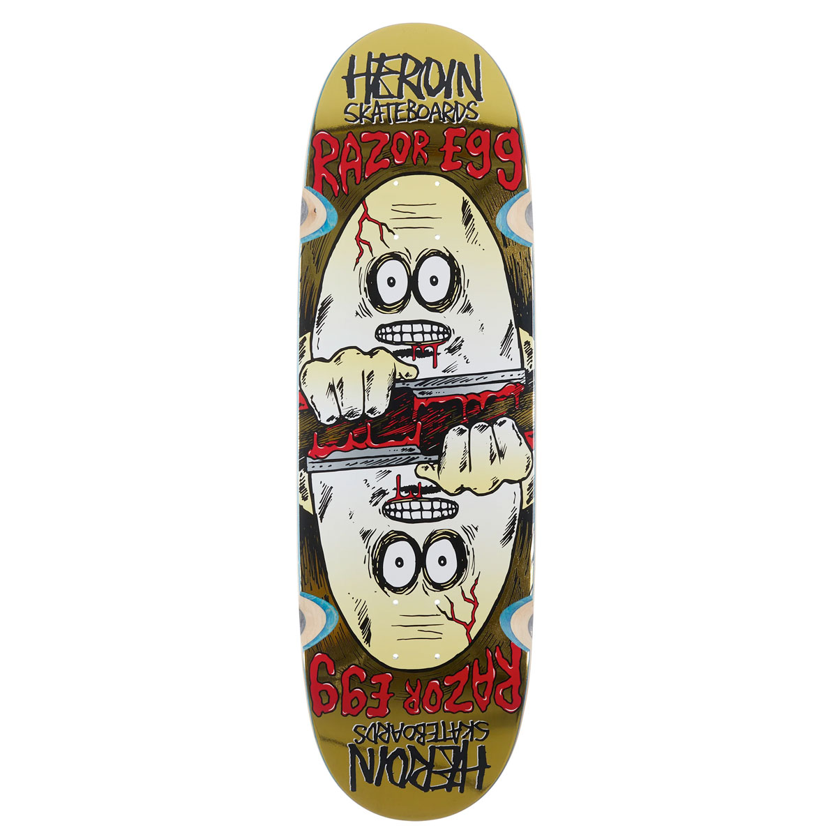 Heroin Skateboards ‘Razor Egg Gold’ Symmetrical 9.5″ Deck Heroin